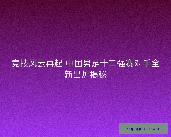 竞技风云再起 中国男足十二强赛对手全新出炉揭秘
